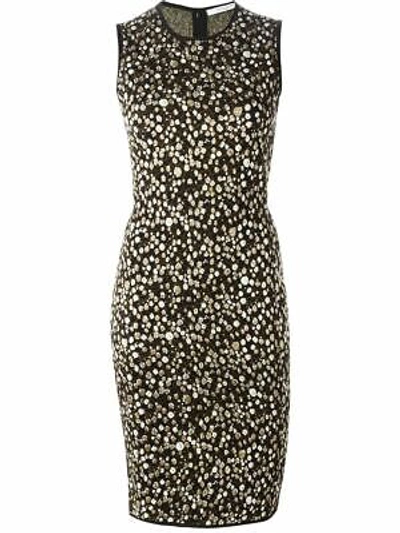 Pre-owned Givenchy 2160$ Sleeveless Dress In Baby's Breath Pattern Jacquard Knit In Black