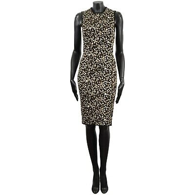 Pre-owned Givenchy 2160$ Sleeveless Dress In Baby's Breath Pattern Jacquard Knit In Black