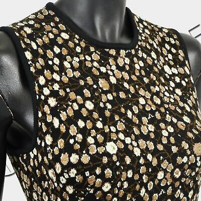 Pre-owned Givenchy 2160$ Sleeveless Dress In Baby's Breath Pattern Jacquard Knit In Black