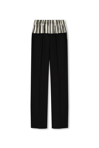Shop Fendi Stripe Printed Cigarette Trousers In Black