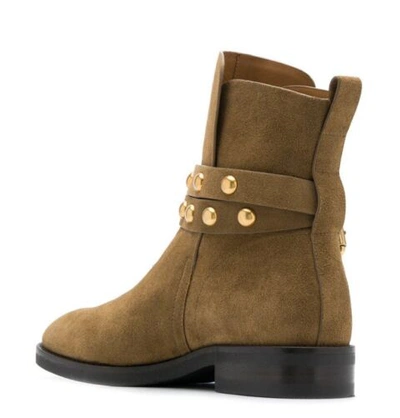 Pre-owned See By Chloé See By Chloe Studded Neo Janis Ankle Boots Suede Size 38 In Brown