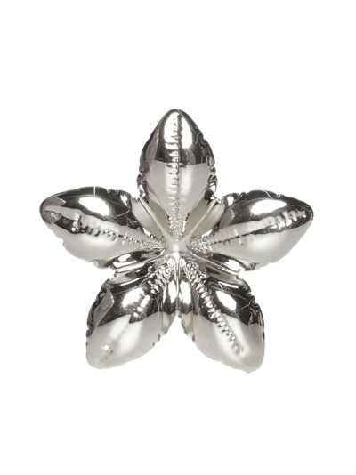 Shop Marni Flower Shaped Earrings In Silver