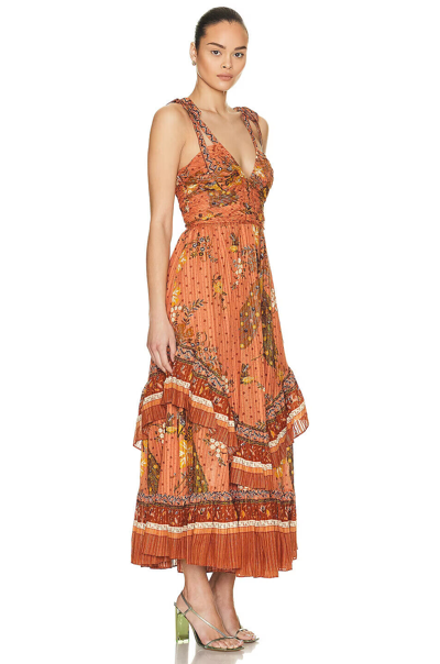 Pre-owned Ulla Johnson Meera Floral Maxi Dress Cardinal Size 0, 6, 10 $650 In Orange