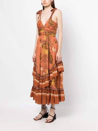 Pre-owned Ulla Johnson Meera Floral Maxi Dress Cardinal Size 0, 6, 10 $650 In Orange