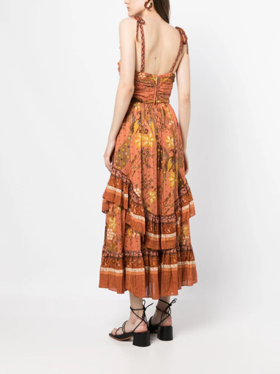 Pre-owned Ulla Johnson Meera Floral Maxi Dress Cardinal Size 0, 6, 10 $650 In Orange