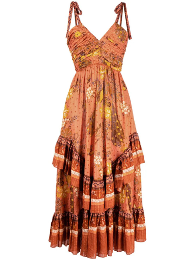 Pre-owned Ulla Johnson Meera Floral Maxi Dress Cardinal Size 0, 6, 10 $650 In Orange