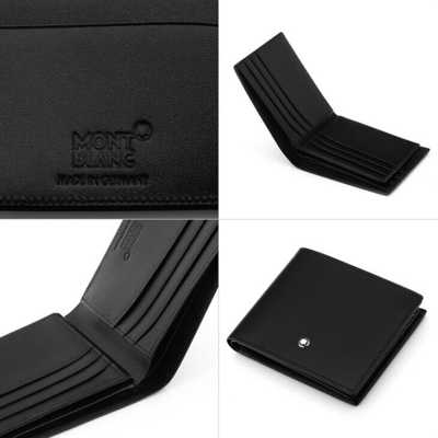 MONTBLANC Pre-owned Meisterstück Natural Leather 12cc Card Holder Wallet Purse For Men In Black