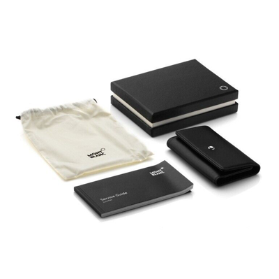 Pre-owned Montblanc Meisterstück Leather Key Case Holder Wallet Organizer Cover For Men In Black