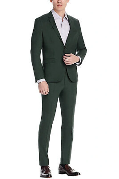 Pre-owned Hugo Boss Mens Modern Fit Karl/tom Super-flex Wool Blend Suit 42s Dark Green