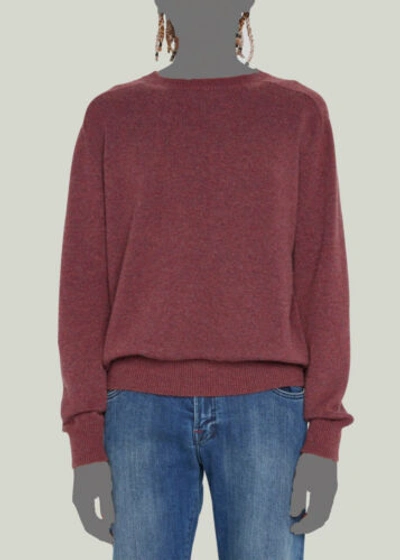 Pre-owned Goodman $795 Bergdorf  Men's Red Cashmere Ribbed Crewneck Sweater Size S