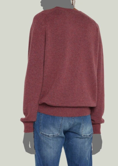 Pre-owned Goodman $795 Bergdorf  Men's Red Cashmere Ribbed Crewneck Sweater Size S