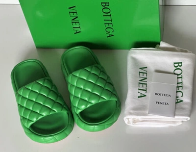Pre-owned Bottega Veneta $1450  Green Quilted Leather Padded Sandals 8 Us 708885 It