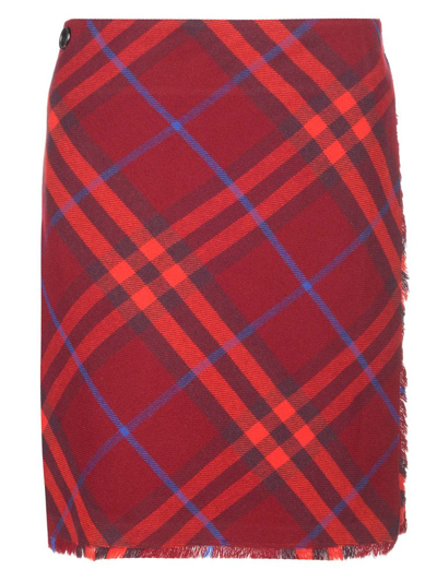 Shop Burberry Plaid In Red