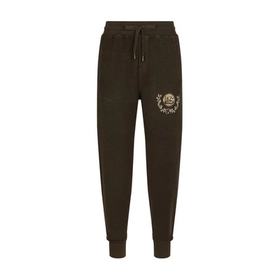Shop Dolce & Gabbana Jersey Jogging Pants In Brown