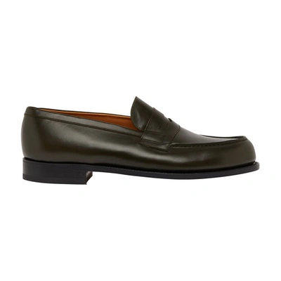 Shop Jm Weston Mocassin 180 Boxcalf Leather Loafer In Green
