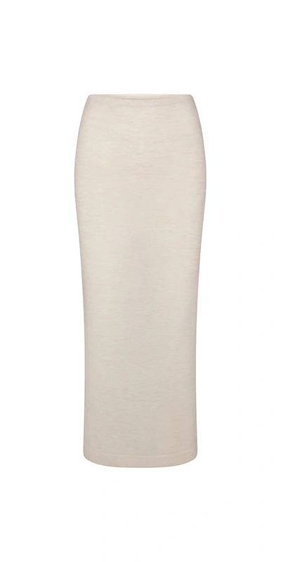 Shop Éterne Emma Cashmere Skirt Oatmeal