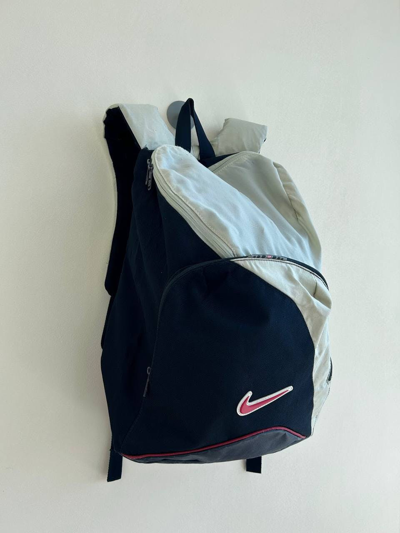 Pre-owned Nike X Vintage Nike Bag Backpack Sling Style Swoosh Logo Y2k Retro In White