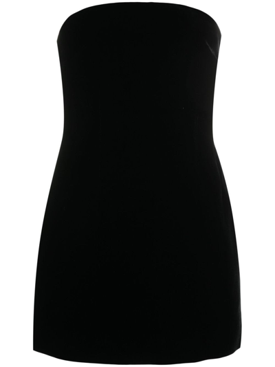 Shop Wardrobe.nyc Black Strapless Velvet Mini Dress