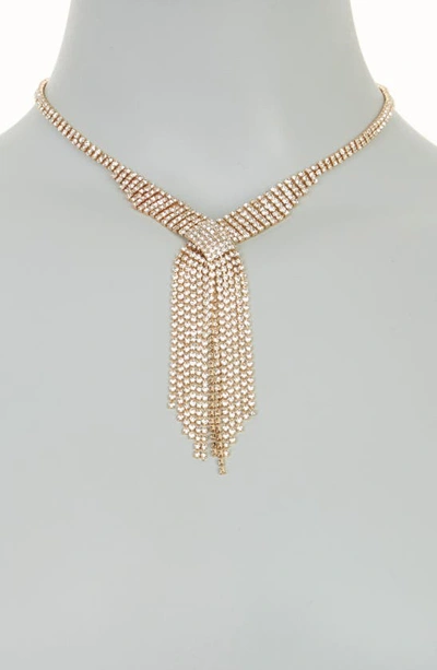 Shop Cara Crystal Mesh Chain Necklace In Gold