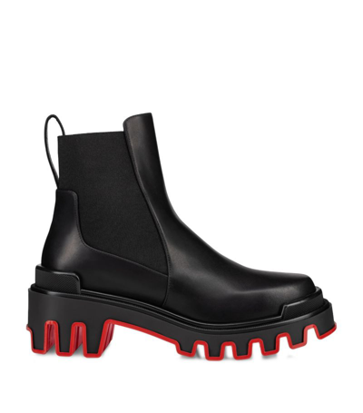 Shop Christian Louboutin Marchacroche Dune Leather Boots In Black