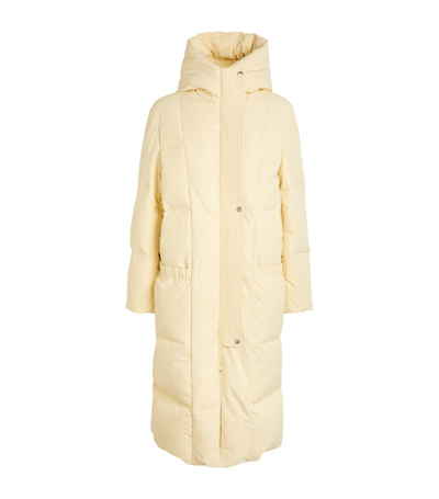 Shop Jil Sander Down-filled Hooded Coat In Beige