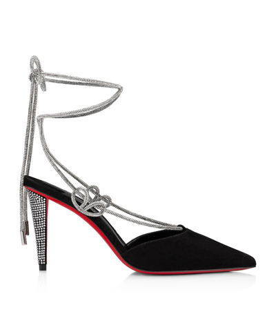 Shop Christian Louboutin Astrid Suede Strass Sandals 85 In Multi