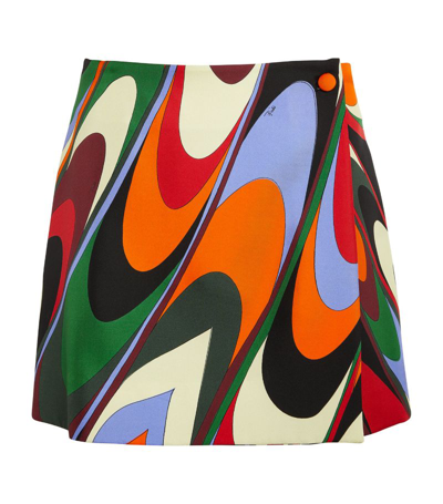 Shop Emilio Pucci Pucci Silk Printed Mini Skirt In Multi
