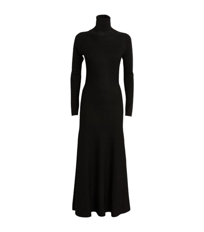 Shop Fabiana Filippi Rollneck Maxi Dress In Black