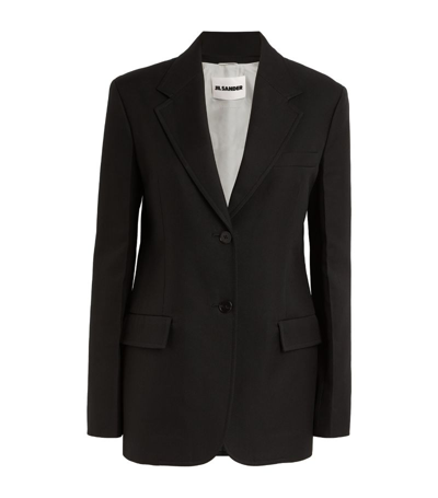 Shop Jil Sander Cotton Single-breasted Blazer In Black