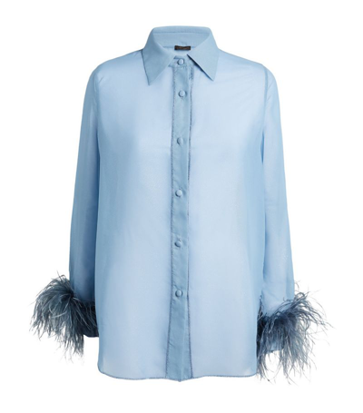 Shop Oseree Plumage Shirt In Blue