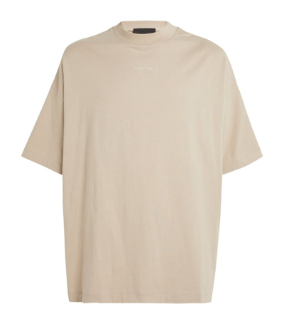 Shop Essentials Fear Of God  Oversized Logo T-shirt In Grey
