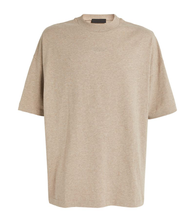 Shop Essentials Fear Of God  Oversized Logo T-shirt In Grey