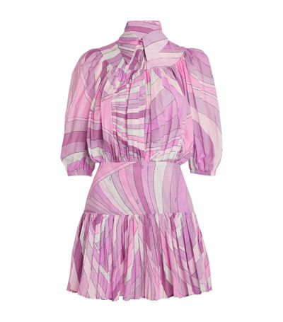 Shop Emilio Pucci Pucci Puff-sleeve Mini Dress In Pink