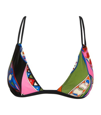 Shop Emilio Pucci Pucci Geometric Print Triangle Bikini Top In Multi