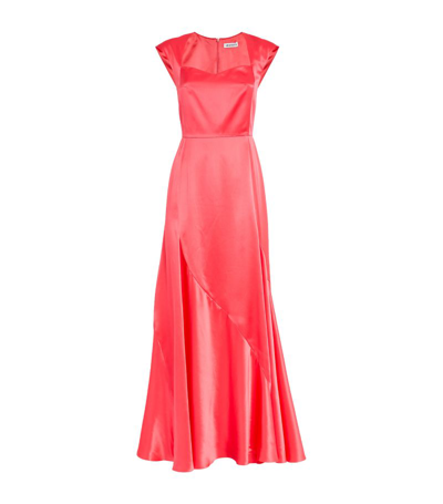 Shop E.stott Silk Zoe Maxi Dress In Pink
