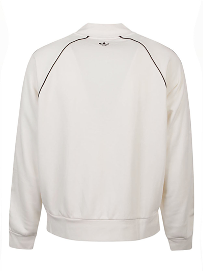 Shop Adidas Originals Logo Track Full Zip Sweatshirt In White