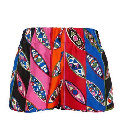 Shop Emilio Pucci Pucci Silk Printed Shorts In Multi
