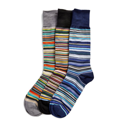 Shop Paul Smith Signature Stripe Socks (pack Of 3) In Multi