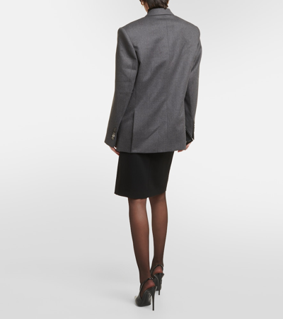 Wardrobe.nyc Double-breasted Wool Blazer In Grey