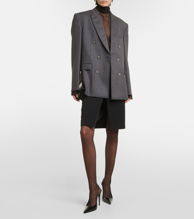 Wardrobe.nyc Double-breasted Wool Blazer In Grey