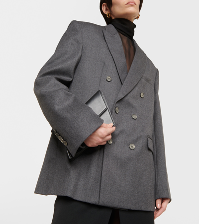 Wardrobe.nyc Double-breasted Wool Blazer In Grey