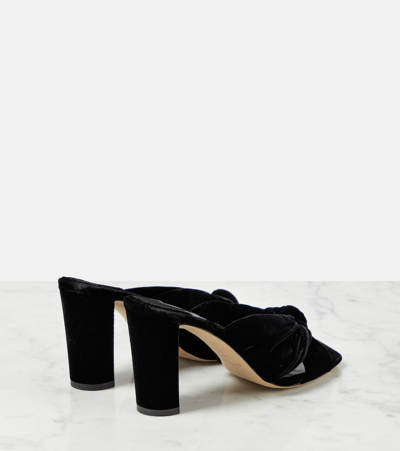 Jimmy Choo Avenue 85 Velvet Mules In Black