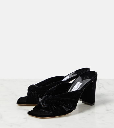 Shop Jimmy Choo Avenue 85 Velvet Mules In Black