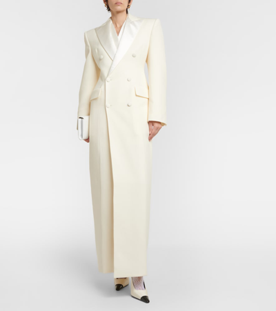 Shop Wardrobe.nyc Wardrobe. Nyc Double-breasted Wool Coat In White