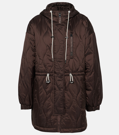 Shop Varley Caitlin Quilted Jacket In Brown