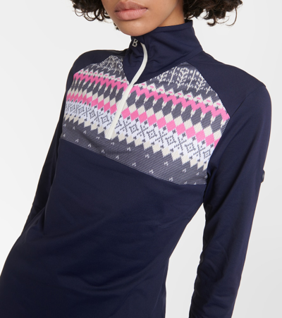 Shop Bogner Elvira Jersey Half-zip Sweater In Blue