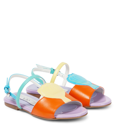 Shop Stella Mccartney Shell-appliqué Sandals In Multicoloured