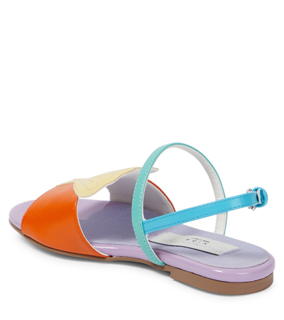 Shop Stella Mccartney Shell-appliqué Sandals In Multicoloured