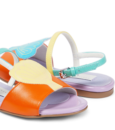 Shop Stella Mccartney Shell-appliqué Sandals In Multicoloured