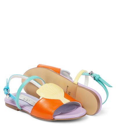 Shop Stella Mccartney Shell-appliqué Sandals In Multicoloured